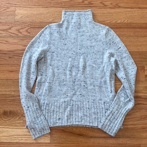 Madewell Cropped White/Grey Turtleneck